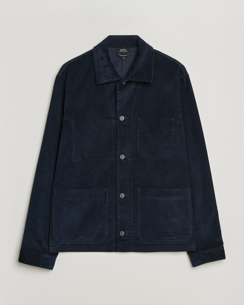 A.P.C. New Rodney Corduroy Overshirt Dark Navy – Blau