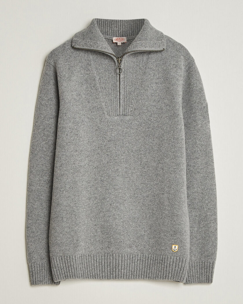 Armor-lux Wool Knitted Half Zip Slate – Grau