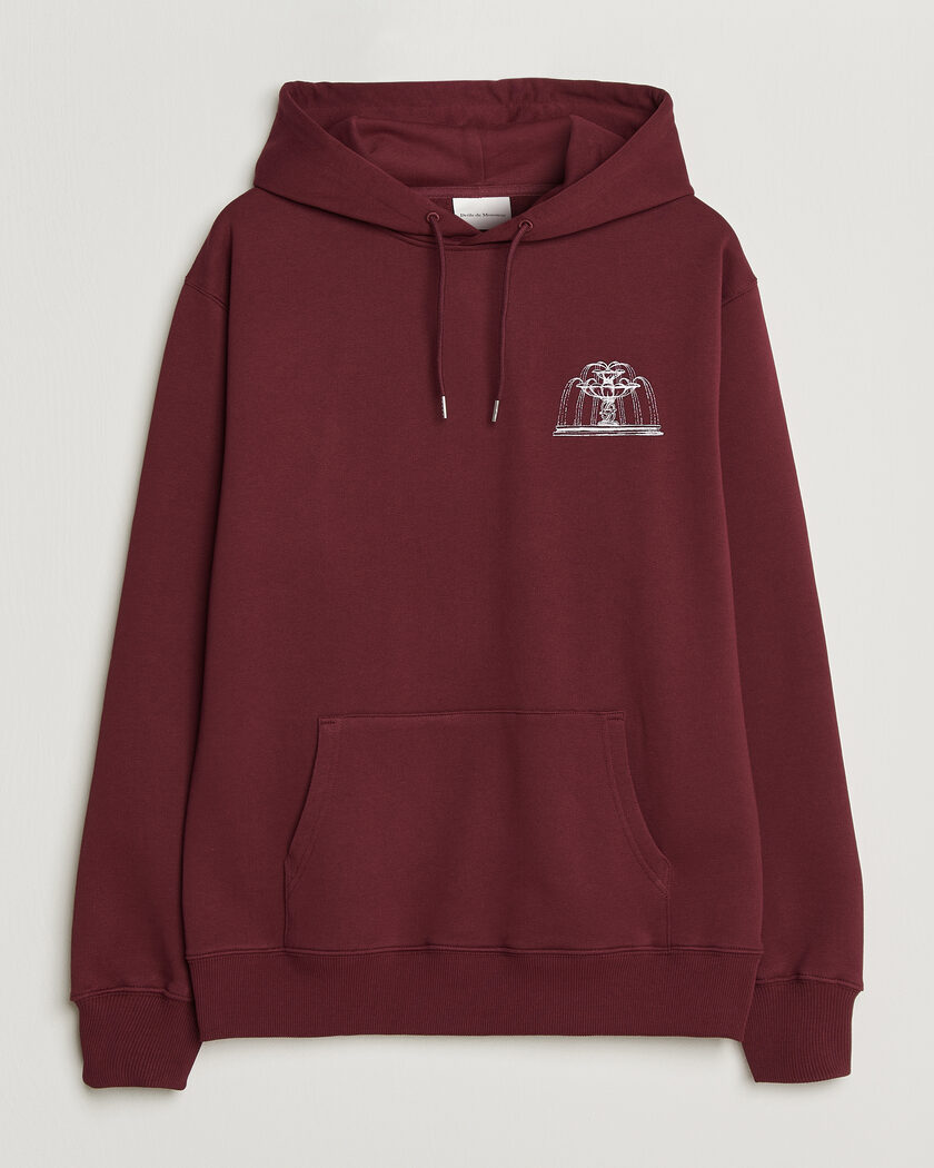 Drôle de Monsieur Fountain Printed Hoodie Burgundy – Rot