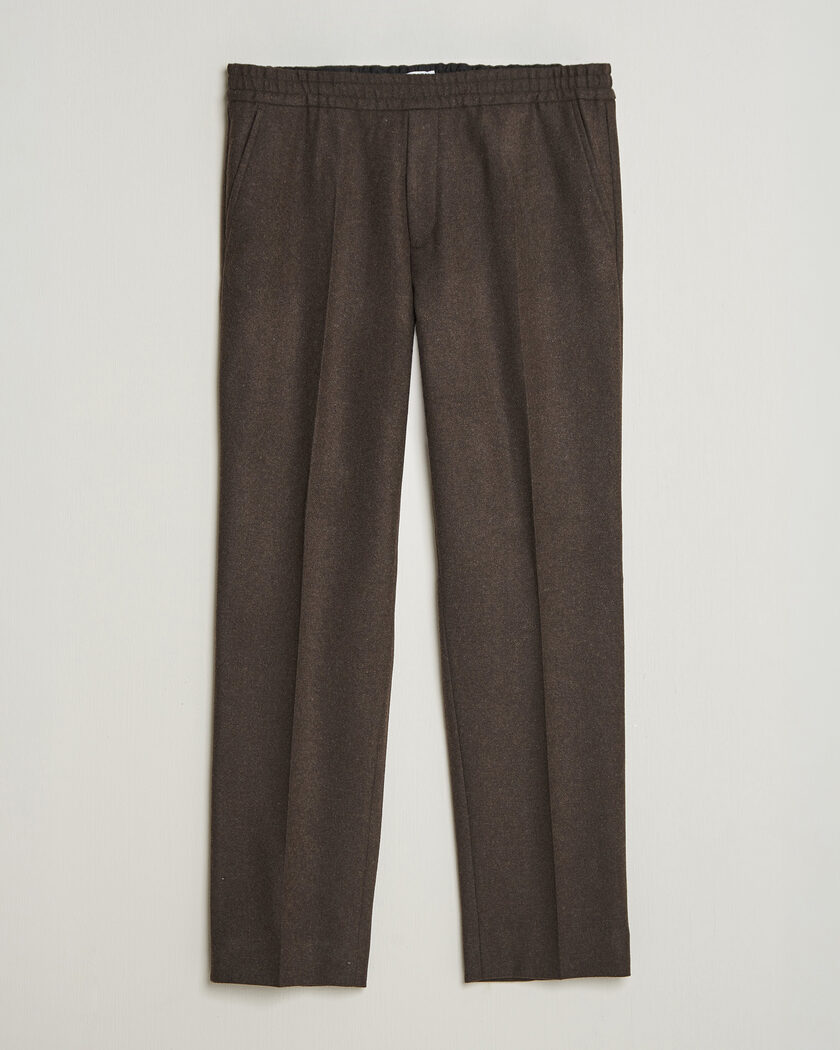 Filippa K Theo Relaxed Flannel Trousers Walnut Brown – Braun