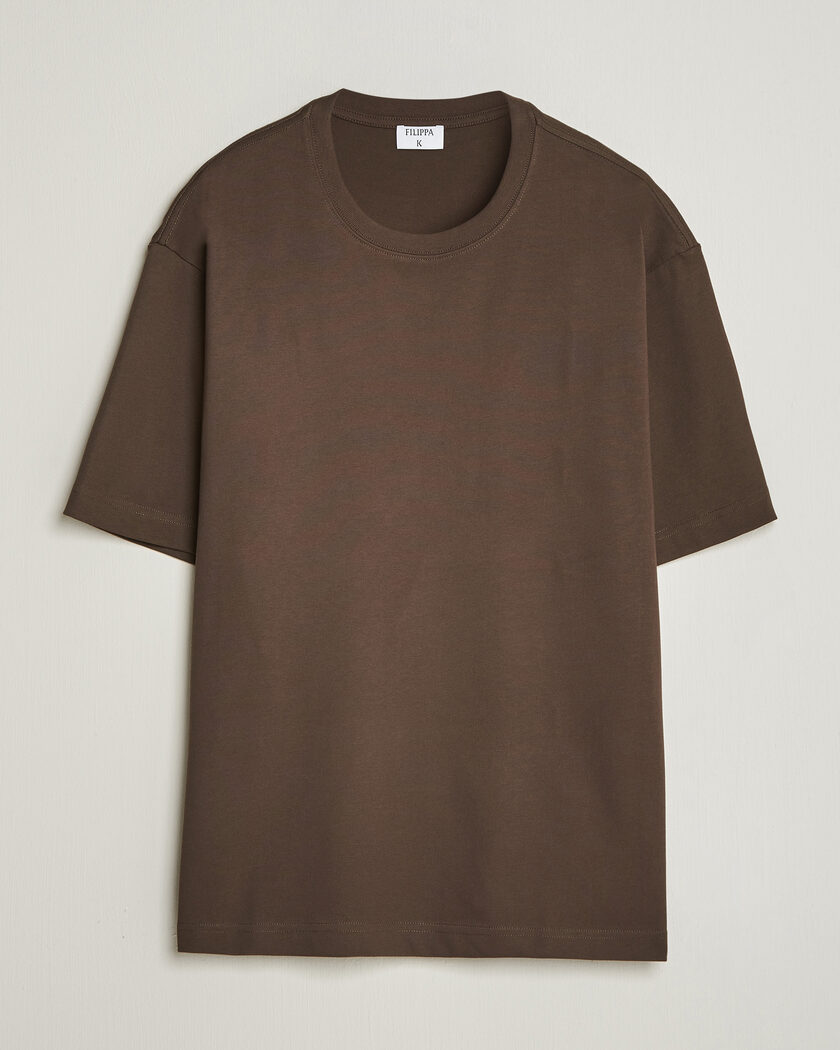 Filippa K Heavy Cotton Crew Neck T-Shirt Golden Brown – Braun