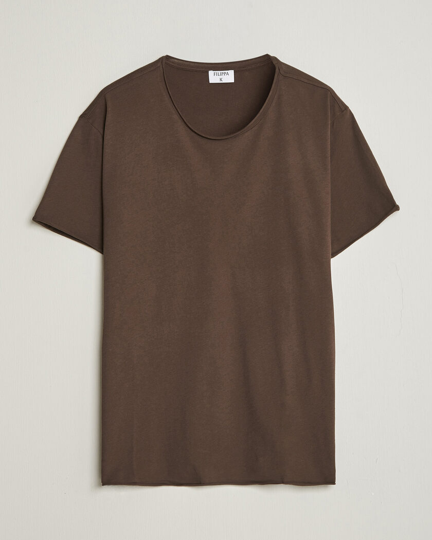 Filippa K Roll Neck Crew Neck T-Shirt Golden Brown – Braun