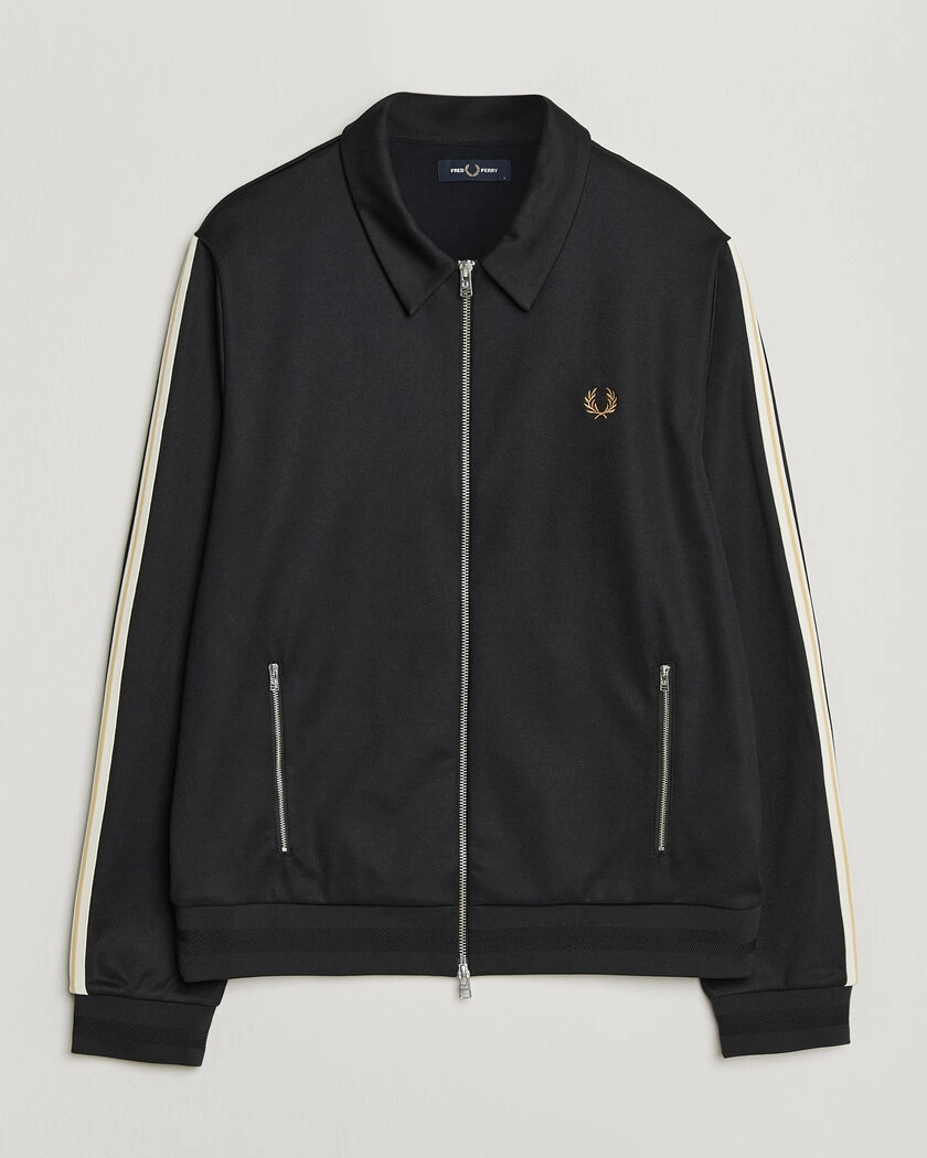 Fred Perry Tipped Taped Track Jacket Black – Schwarz