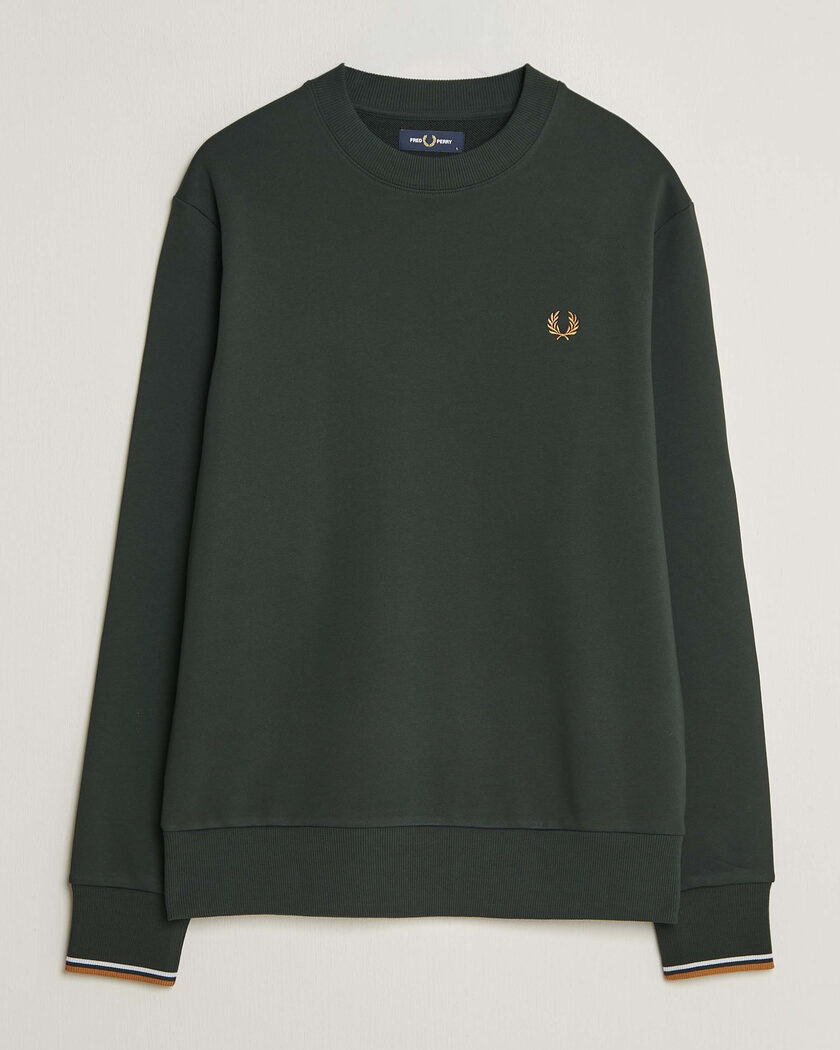 Fred Perry Crew Neck Sweatshirt Night Green – Grün