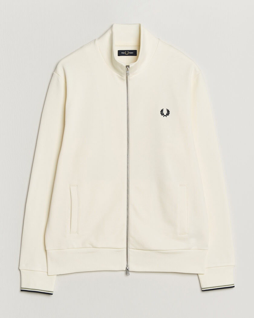 Fred Perry Full Zip Sweatshirt Ecru – Weiß