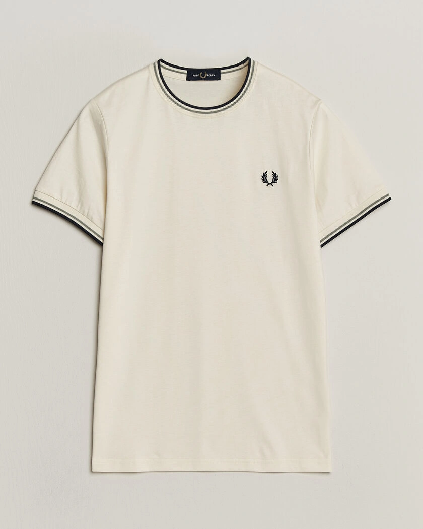 Fred Perry Twin Tipped T-Shirt Ecru – Weiß