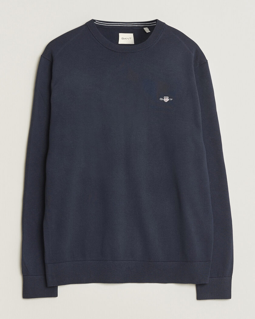 Gant Classic Cotton Crew Neck Evening Blue – Blau