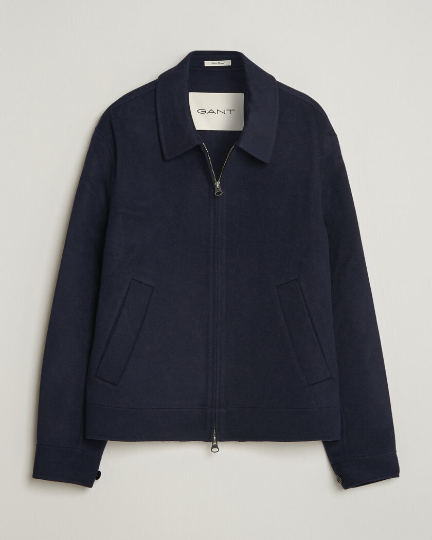 Gant Handstitched Wool/Cashmere Jacket Evening Blue – Blau