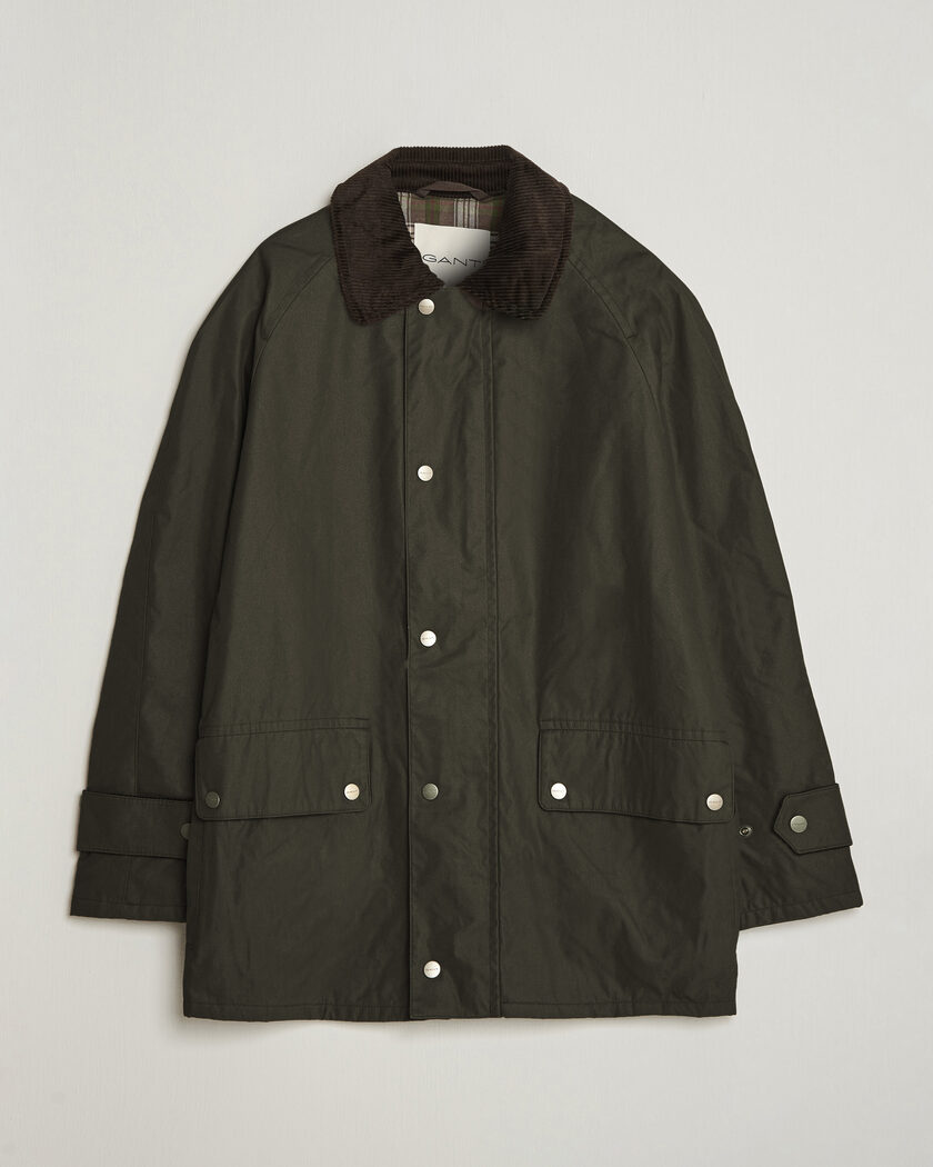 Gant Waxed Barn Jacket Black Brown – Braun