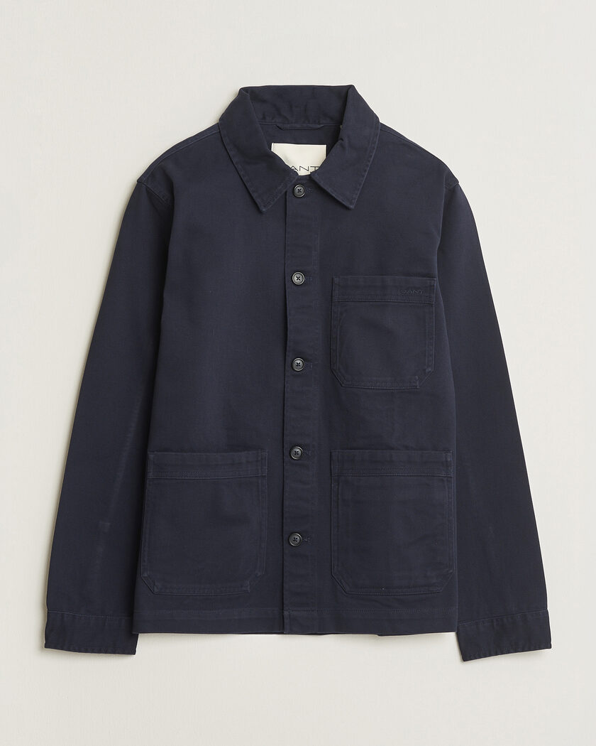 Gant Regular Fit Brushed Twill Overshirt Evening Blue – Blau