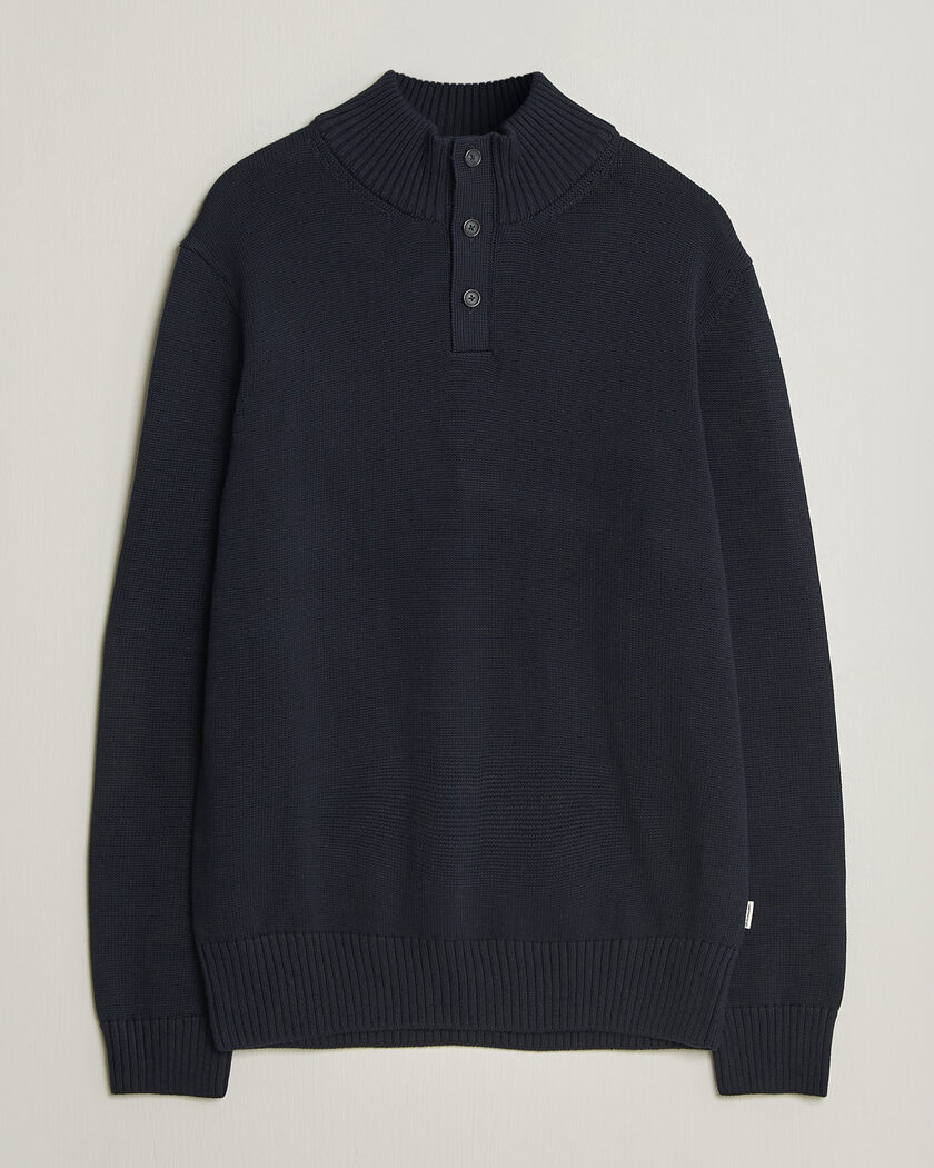 Gant Supima Cotton Half Buttoned Neck Evening Blue – Blau