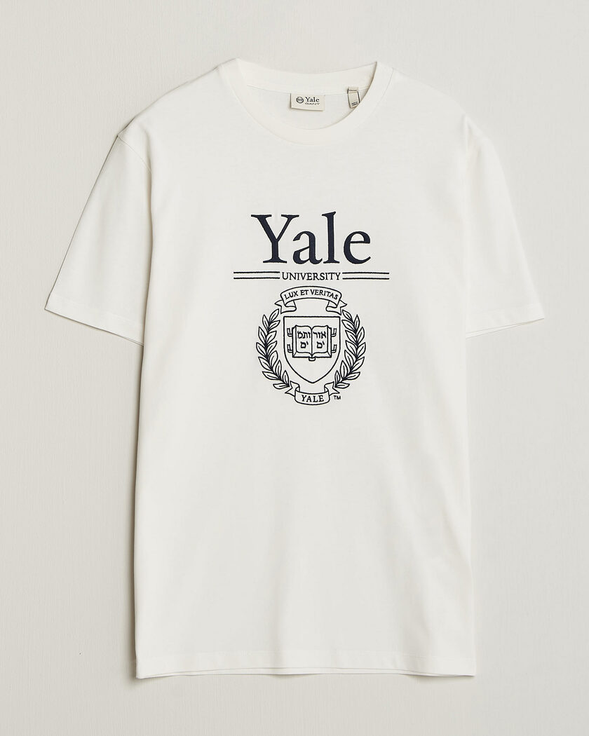  Gant YALE Crew Neck T-Shirt Eggshell – Weiß