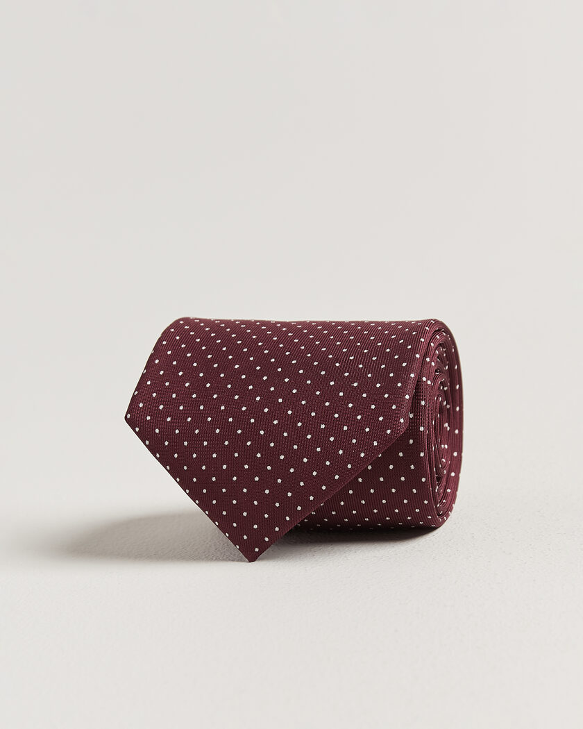 E. Marinella 3-Fold Printed Silk Tie Burgundy – Rot