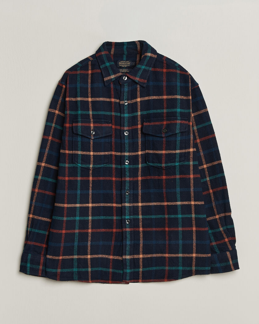  Pendleton Big Pocket Shirt Dark Blue Check – Blau