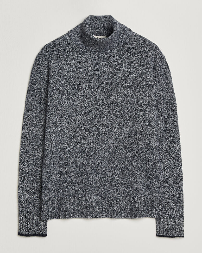 Altea Cloud Cashmere Blend Rollneck Navy Melange – Blau
