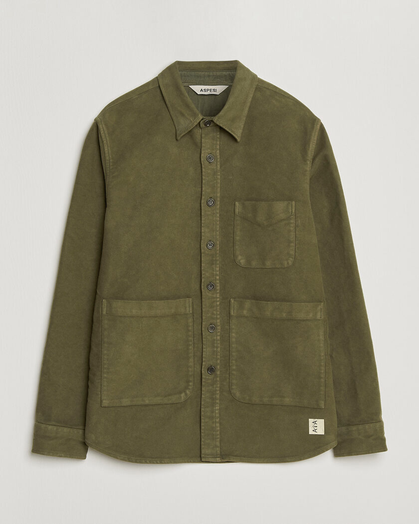 Aspesi Moleskine Utility Shirt Military – Grün
