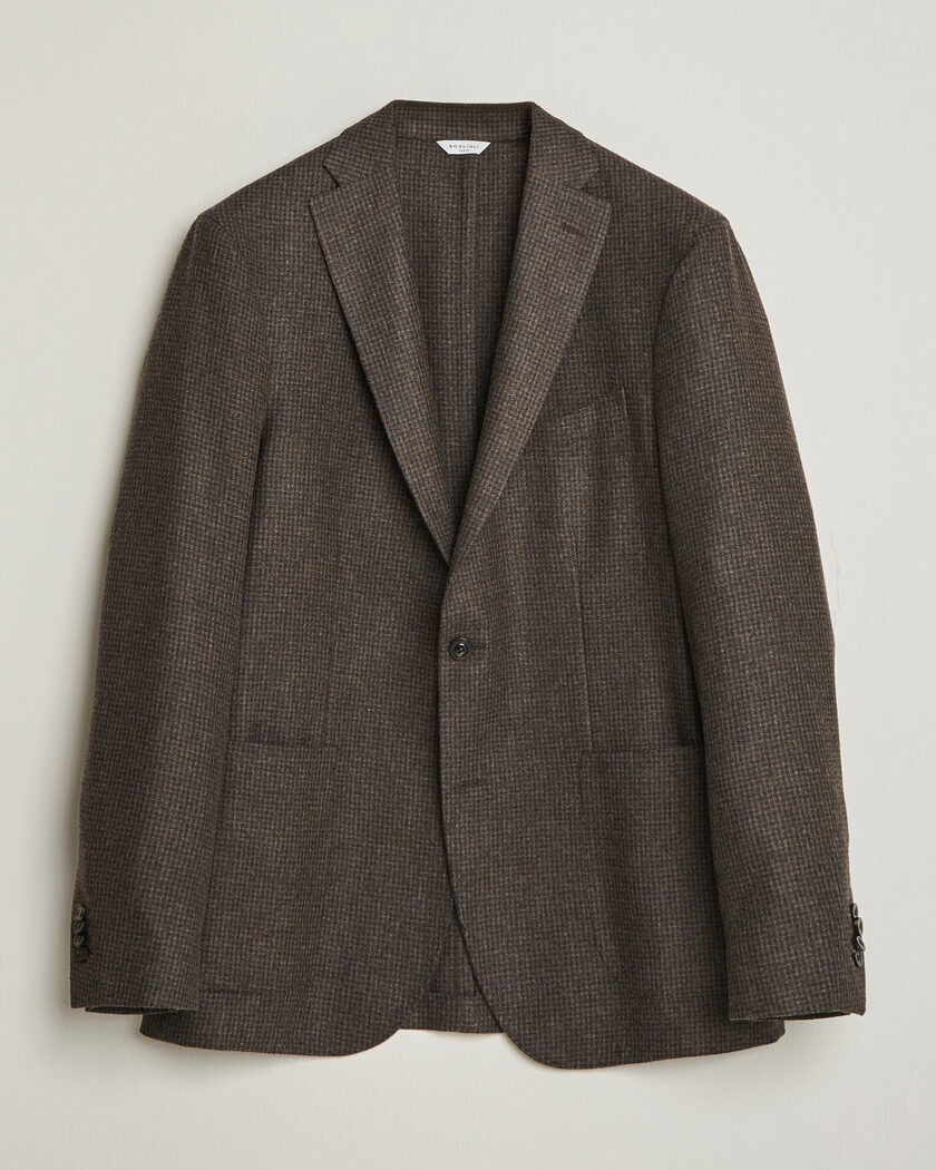 Boglioli K Jacket Wool Houndstooth Blazer Dark Brown – Braun