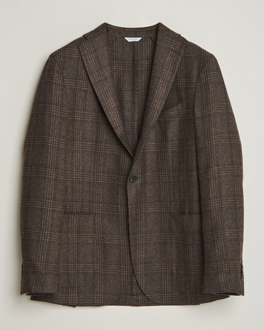 Boglioli K Jacket Wool Check Blazer Dark Brown – Braun
