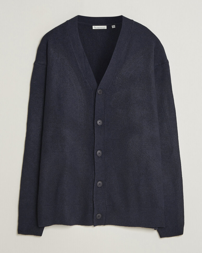 KnowledgeCotton Apparel Knitted Cardigan Night Sky – Blau