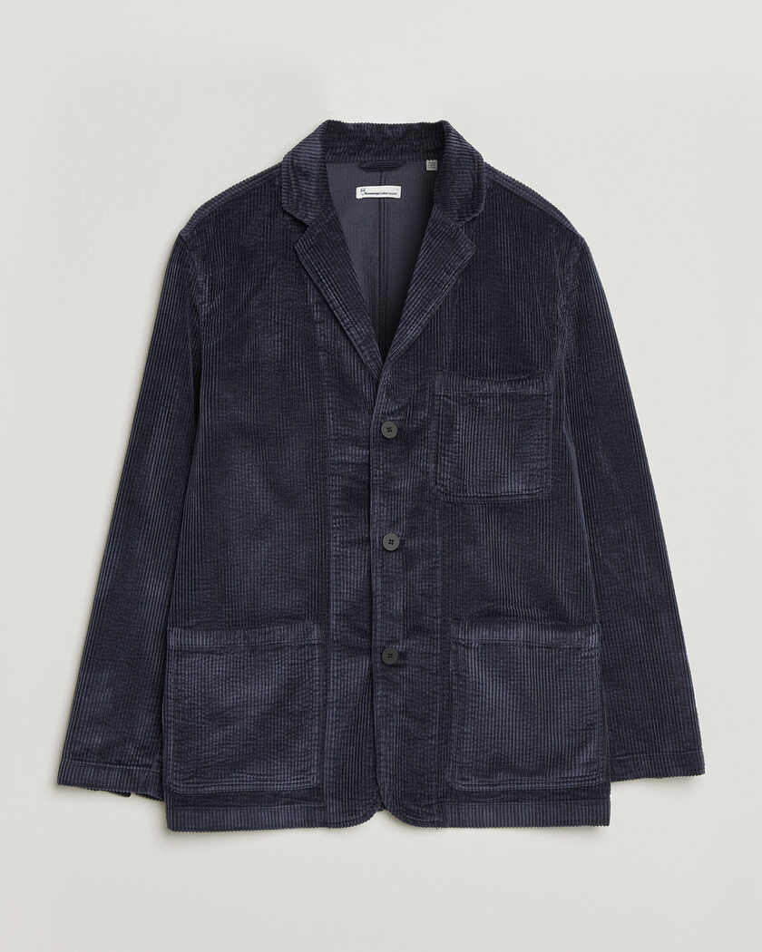 KnowledgeCotton Apparel Cotton Corduroy Blazer Night Sky – Blau
