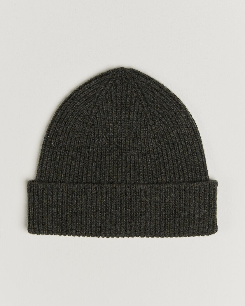 Robert Mackie Clyde Lambswool Beanie Seaweed Green – Grün