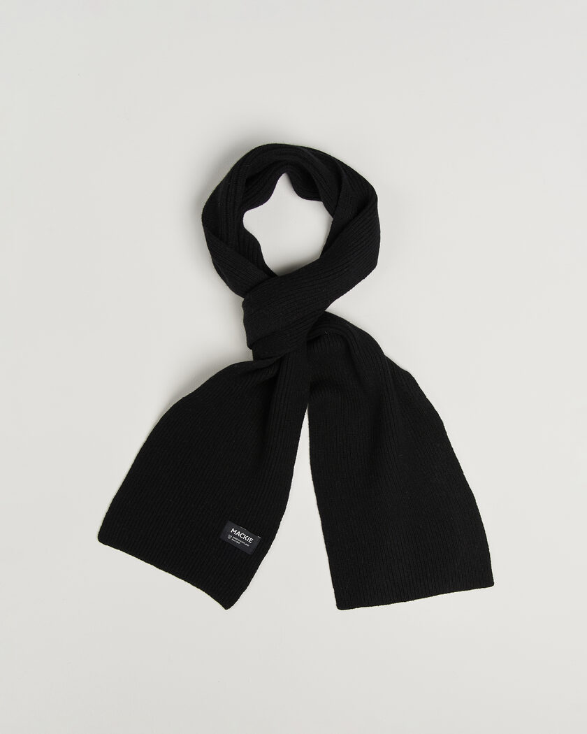 Robert Mackie Clyde Lambswool Scarf Black – Schwarz