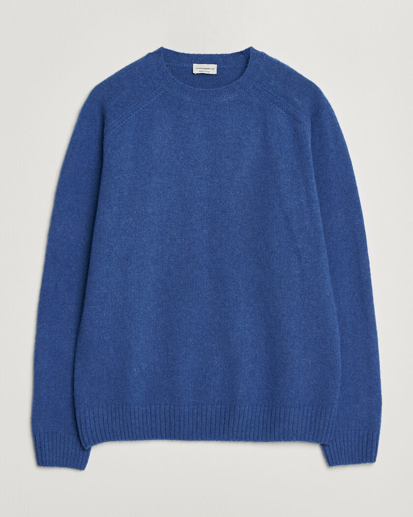 Morgano Brushed Wool Crewneck High Blue – Blau