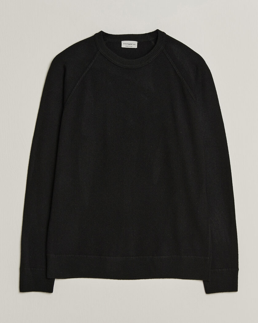 Morgano Wool/Cashmere Raglan Crew Black – Schwarz