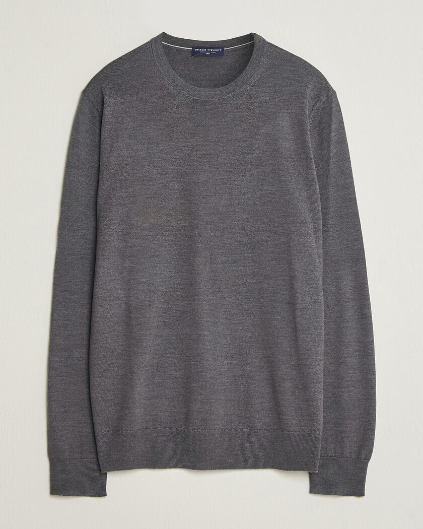 Charles Tyrwhitt Pure Merino Crew Neck Jumper Grey – Grau