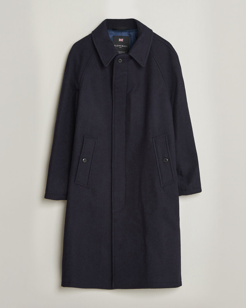 Gloverall Hynes Wool Coat Navy – Blau
