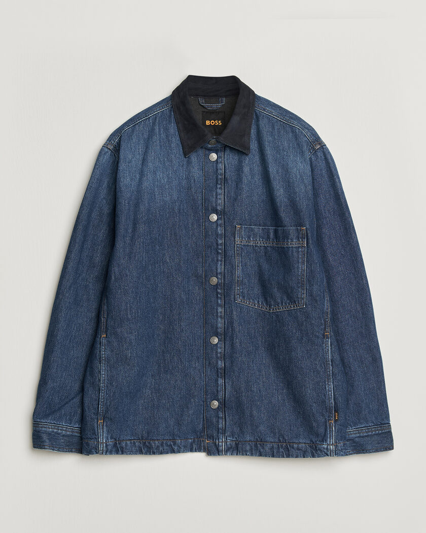  BOSS ORANGE Laredo Denim Overshirt Navy – Blau