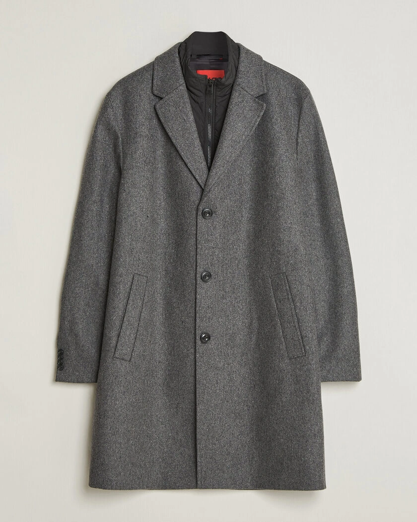 HUGO Milogan Bib Coat Dark Grey – Grau