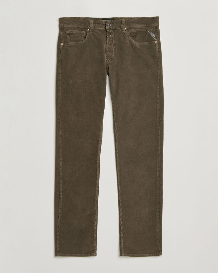 Replay Grover Corduroy 5-Pocket Pants Mud Green – Grün