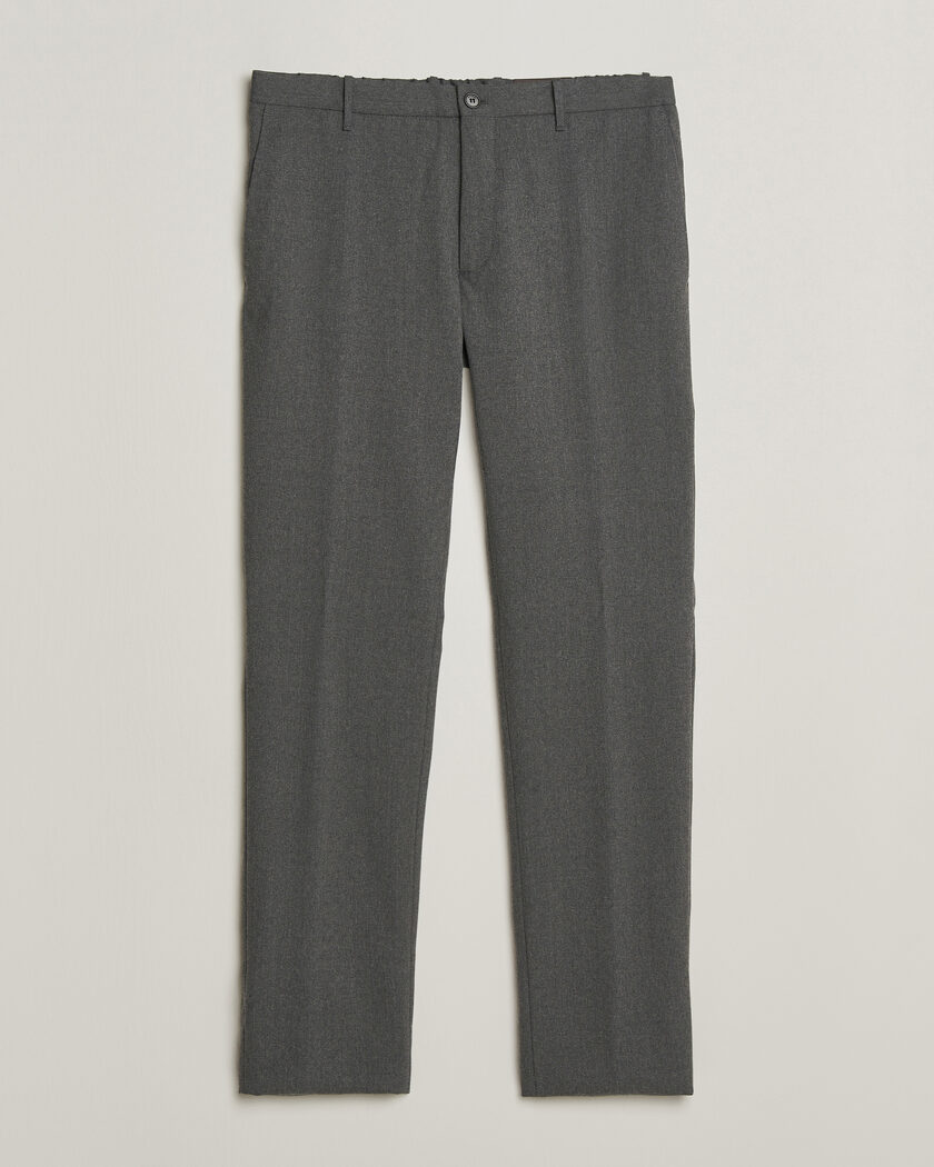 Incotex Slim Fit Washable Flannel Trousers Grey Melange – Grau