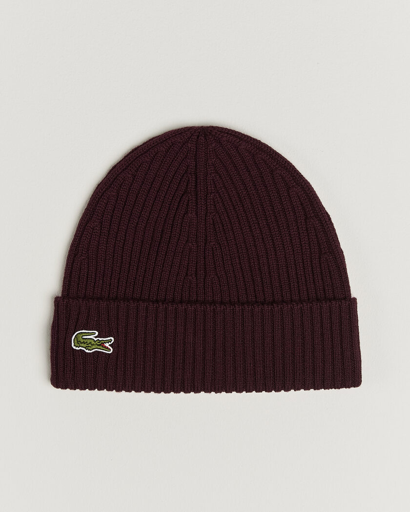 Lacoste Wool Knitted Beanie Oxalis – Rot