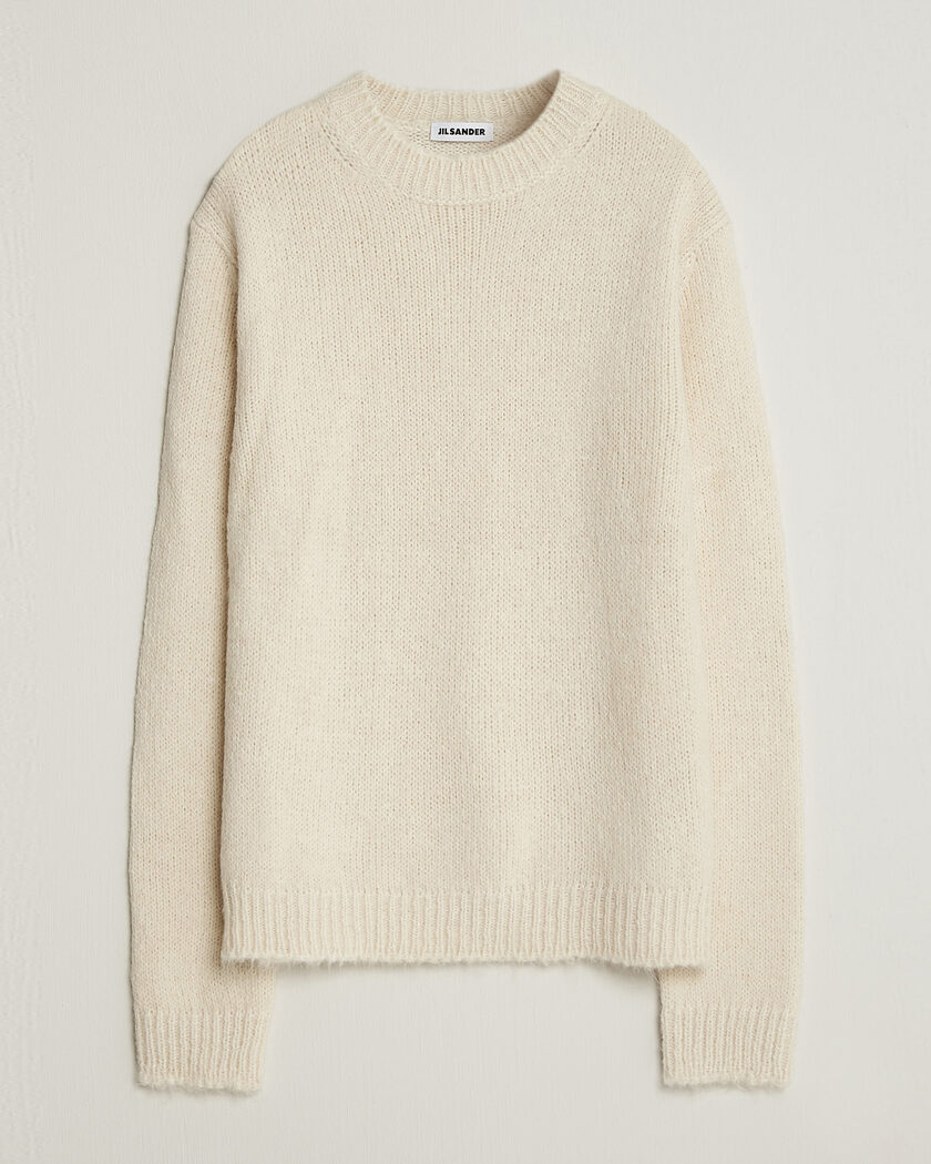 Jil Sander Rib Knit Sweater Off White – Weiß