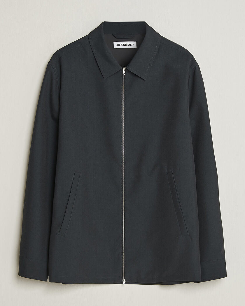 Jil Sander Zip Shirt Jacket Charcoal – Grau