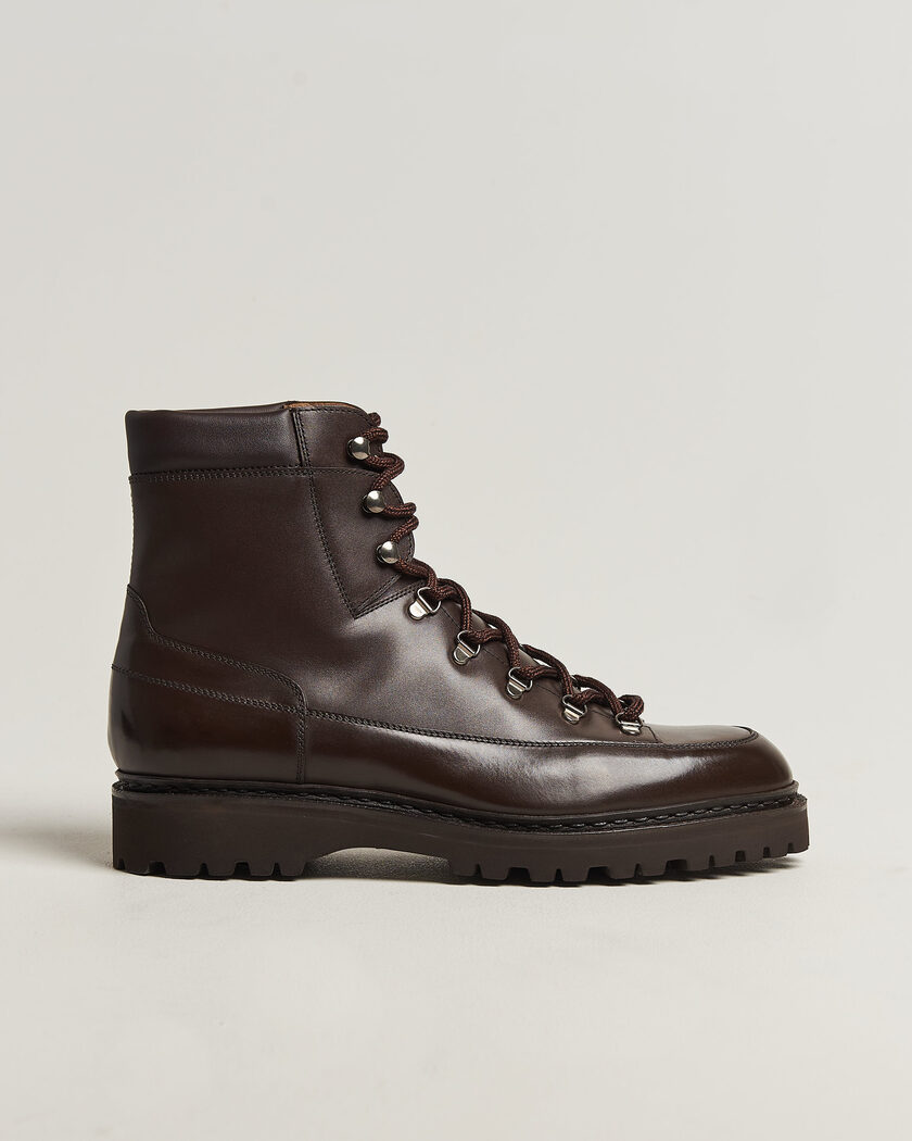 John Lobb Sommet Lace Up Boots Dark Brown Calf – Braun