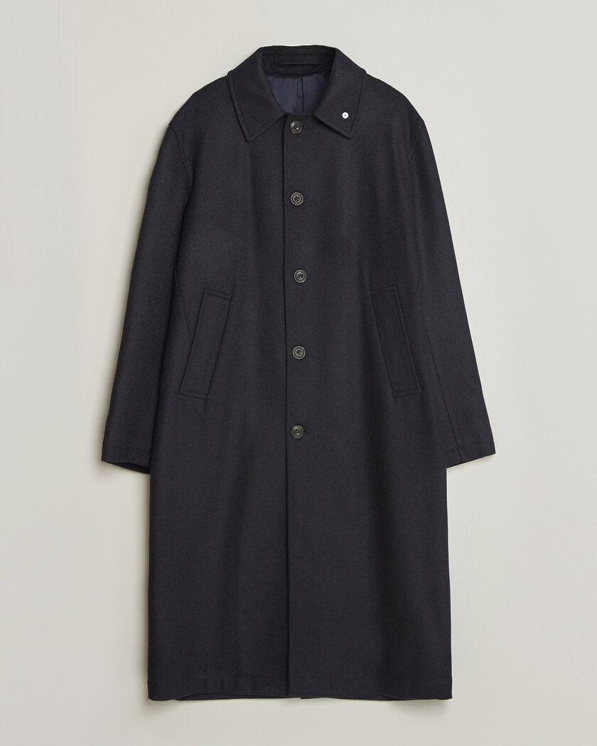 L.B.M. 1911 Wool/Cashmere Raglan Coat Navy – Blau
