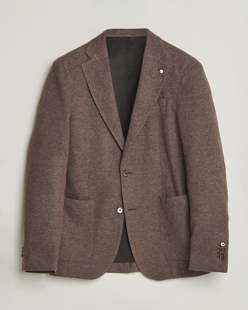 L.B.M. 1911 Jack Knitted Cashmere Mix Blazer Brown – Braun