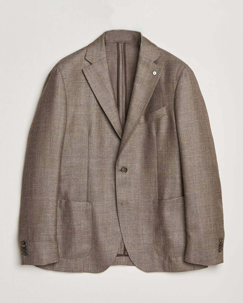 L.B.M. 1911 Jack Wool/Silk Hopsack Blazer Brown – Braun