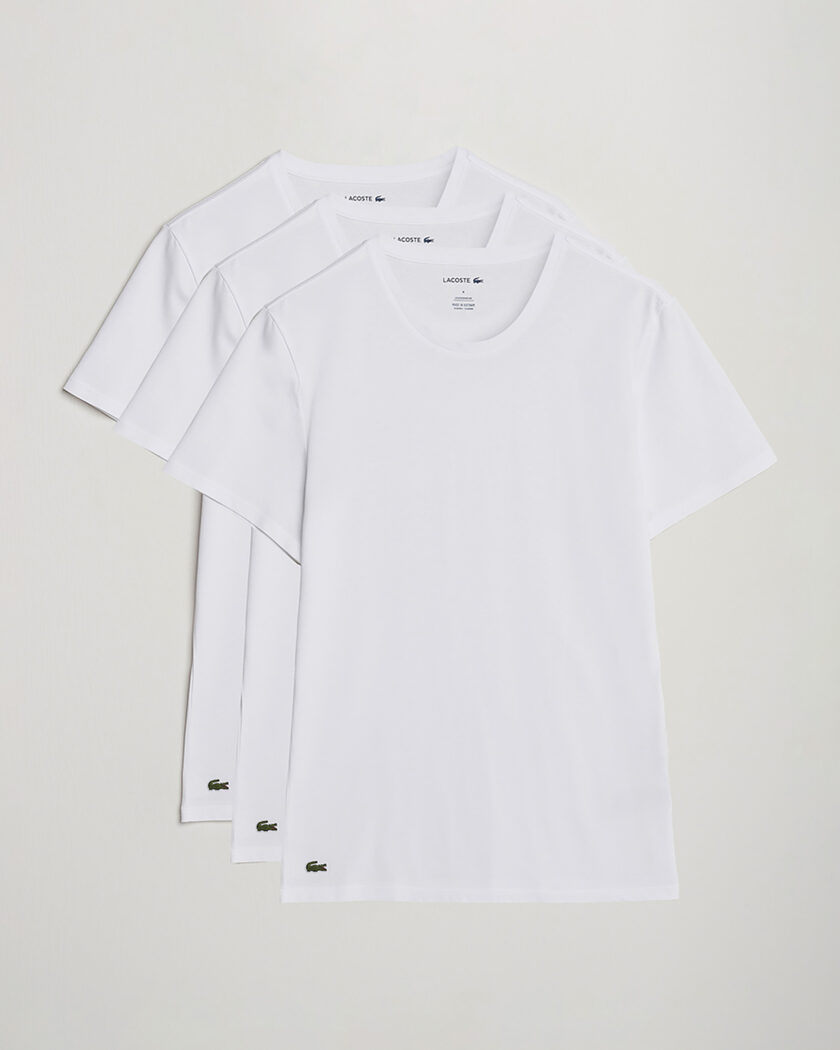 Lacoste 3-Pack Crew Neck T-Shirt White – Weiß