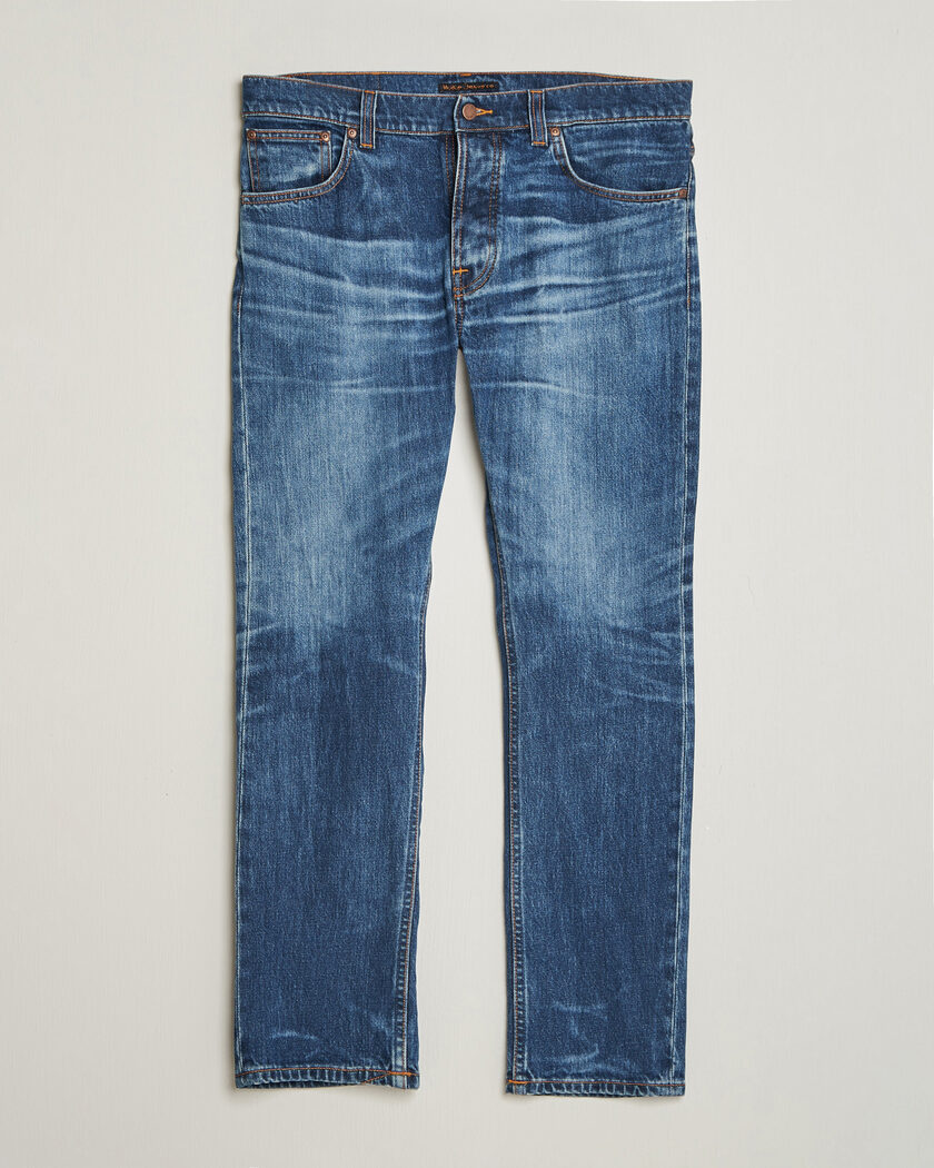 Nudie Jeans Grim Tim Jeans Life Tracks – Blau