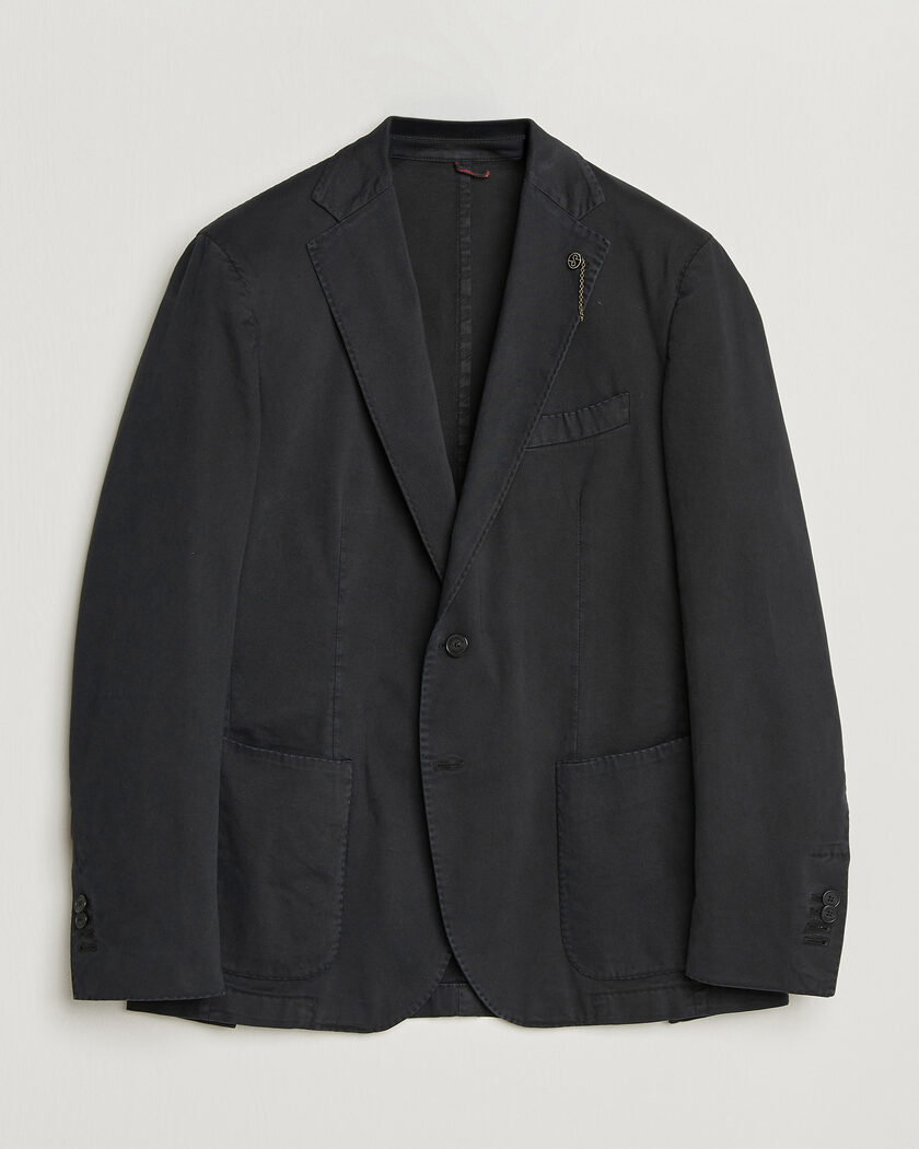 Santaniello Washed Cotton Patch Pocket Blazer Black – Schwarz