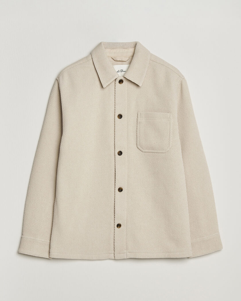LES DEUX Twill Wool Overshirt Ivory – Weiß
