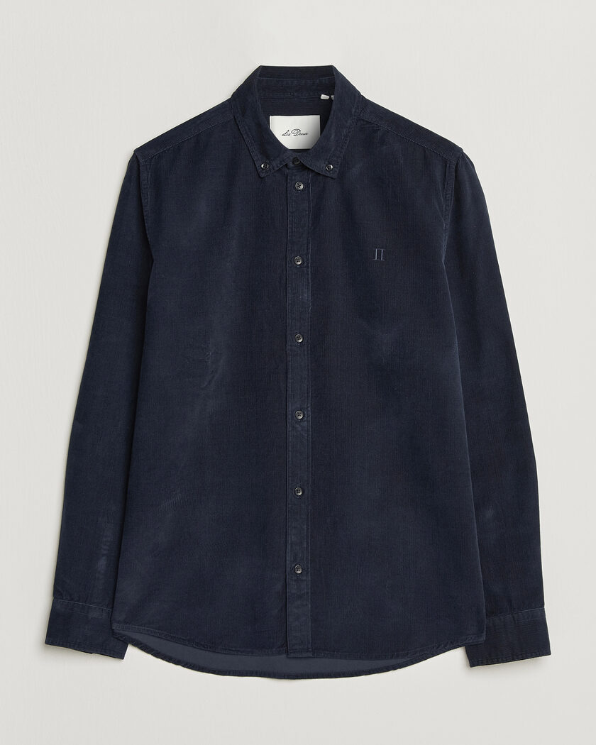 LES DEUX Pinwale Corduroy Shirt Dark Navy – Blau