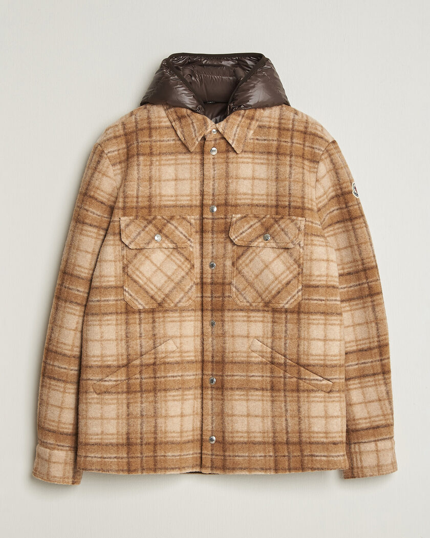 Moncler Nyvalin Shirt Jacket Brown Check – Braun