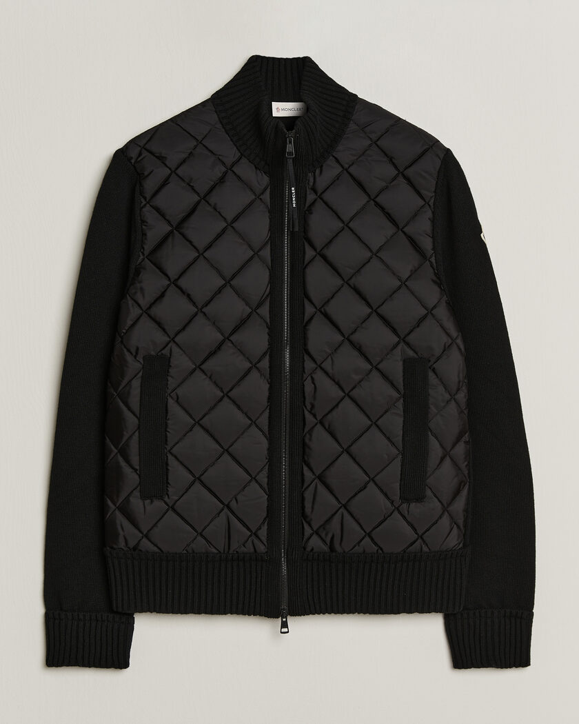 Moncler Quilted Hybrid Jacket Black – Schwarz