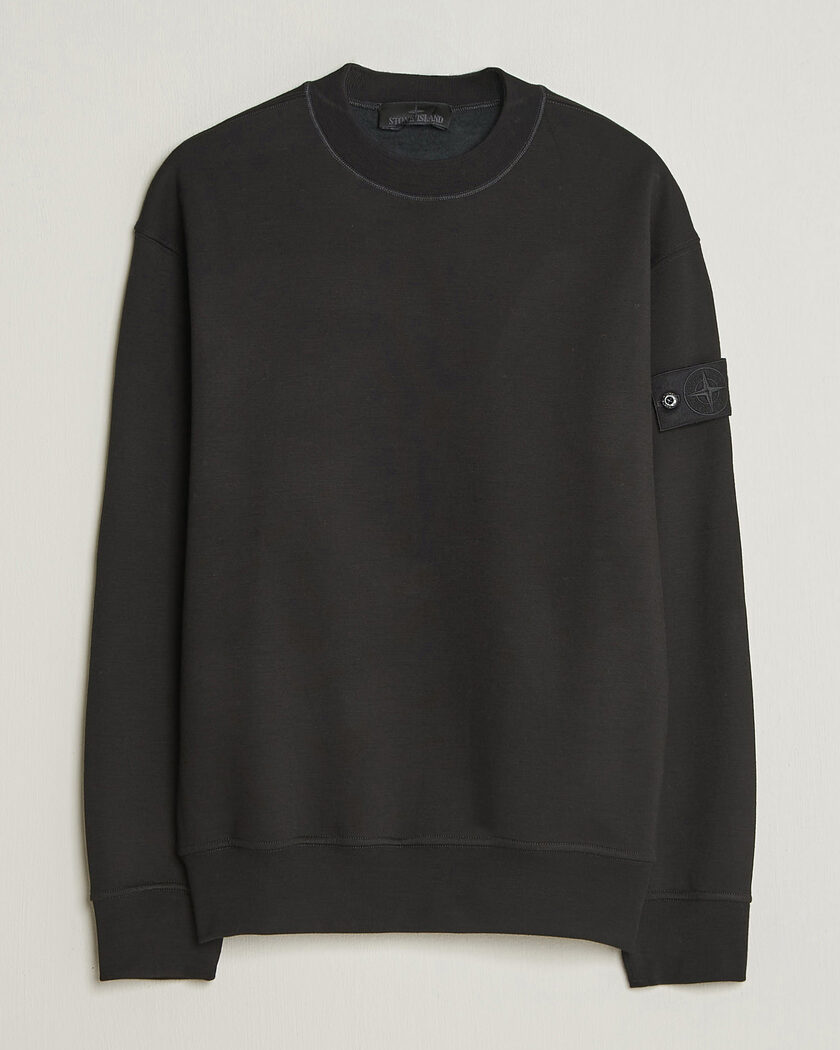 Stone Island Ghost Cotton/Wool Fleece Sweatshirt Black – Schwarz