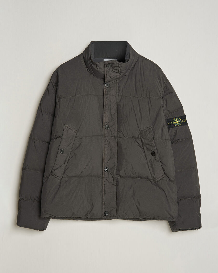 Stone Island Crinkle Reps Padded Down Jacket Lead Grey – Grau